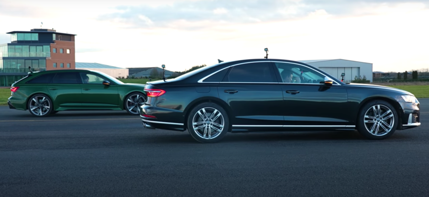 Drag race Audi S8 proti RS6