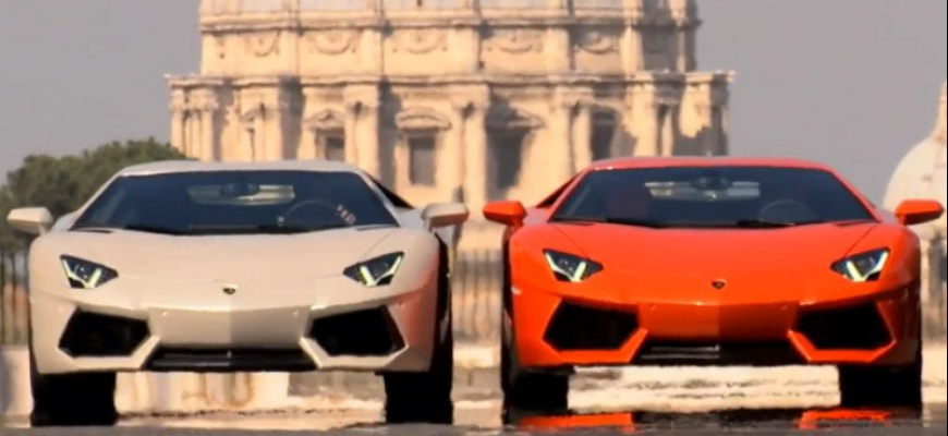 2 x Lamborghini Aventador = nádherné divadlo