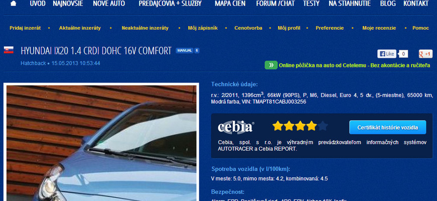 Autobazar.EU certifikuje pôvod a stav vozidla cez Cebia Report