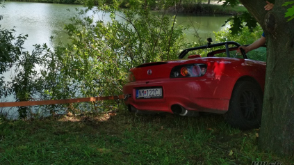 ČS Autoslalom Agrokomplex a Honda S2000 skoro vo vode