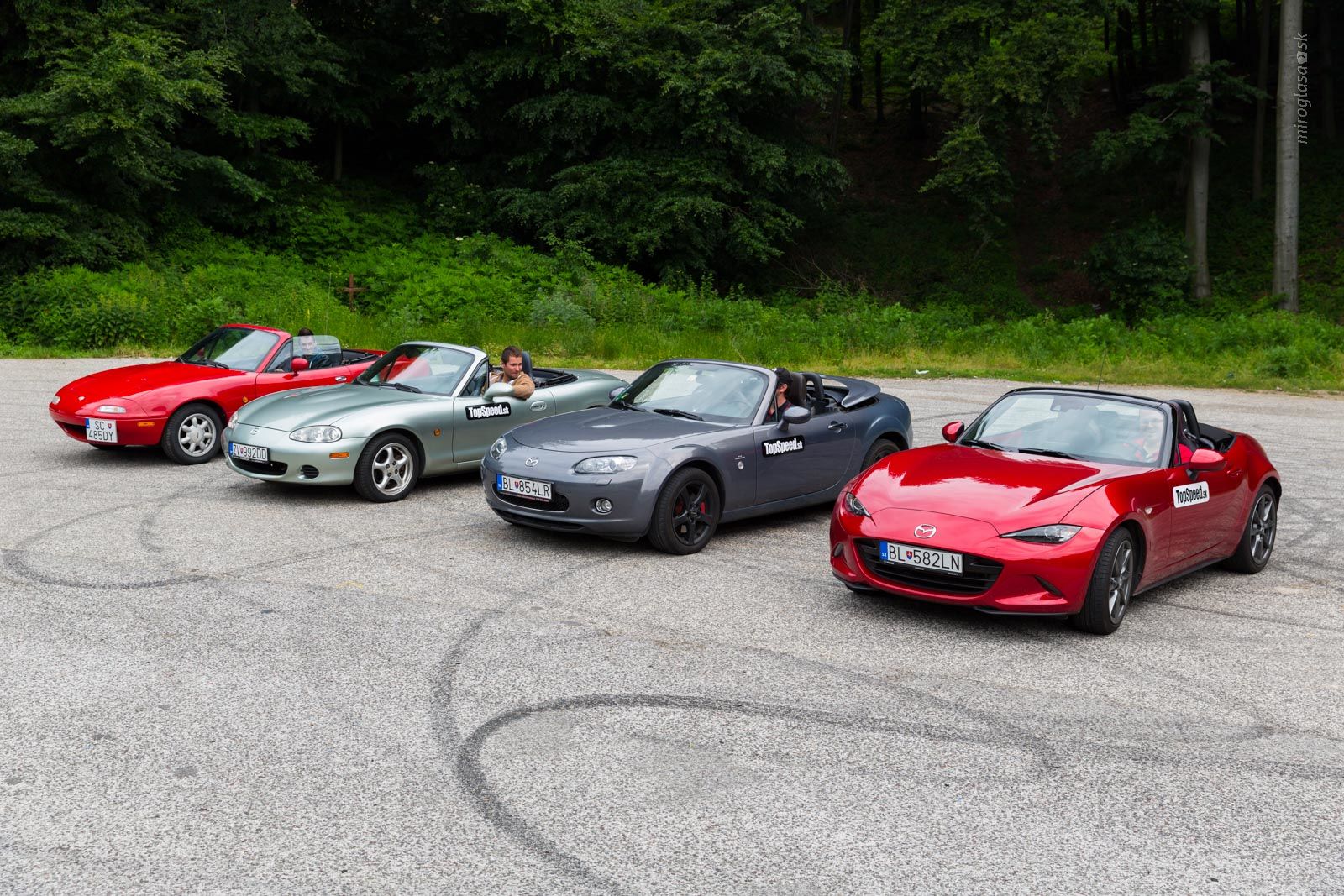 TopSpeed.sk porovnávací test Mazda MX-5 NA, NB, NC, ND