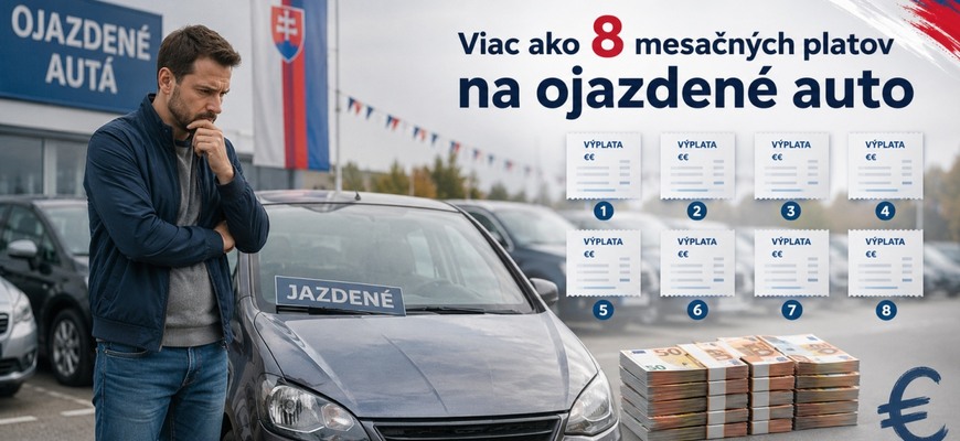 Na priemerné jazdené auto potrebuje Slovák 8 platov. Tipni koľko potrebuje Čech a koľko Poliak