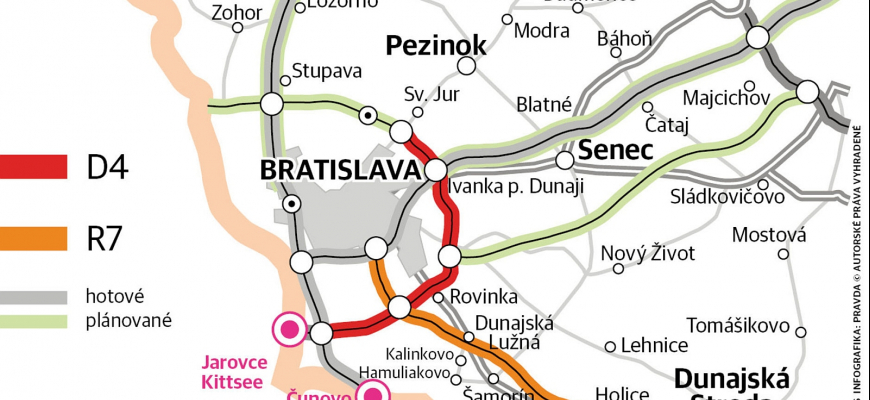 Štát vraj potichu zužuje plánované diaľnice okolo Bratislavy D4 a R7, tvrdí OZ Triblavina