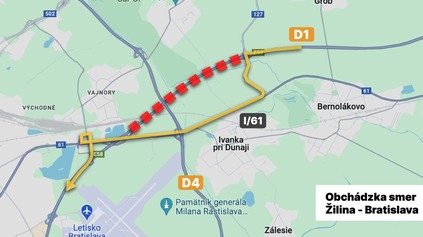 CEZ VÍKEND BUDE UZAVRETÁ DIAĽNICA D1 DO BA. AKO POVEDIE OBCHÁDZKA?