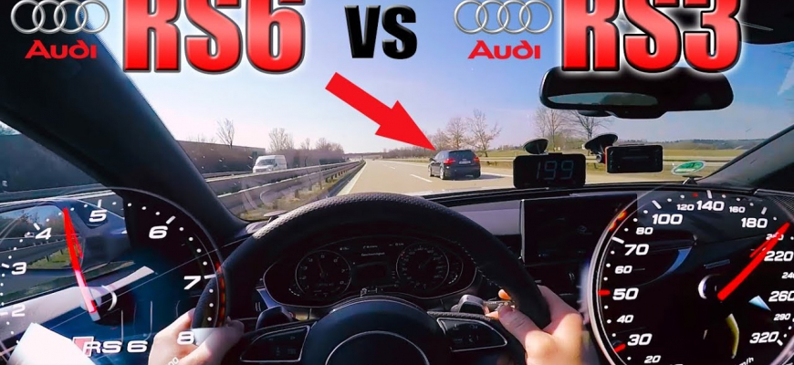 Audi RS6 Performance naháňa upravenú RS3 na Autobahne