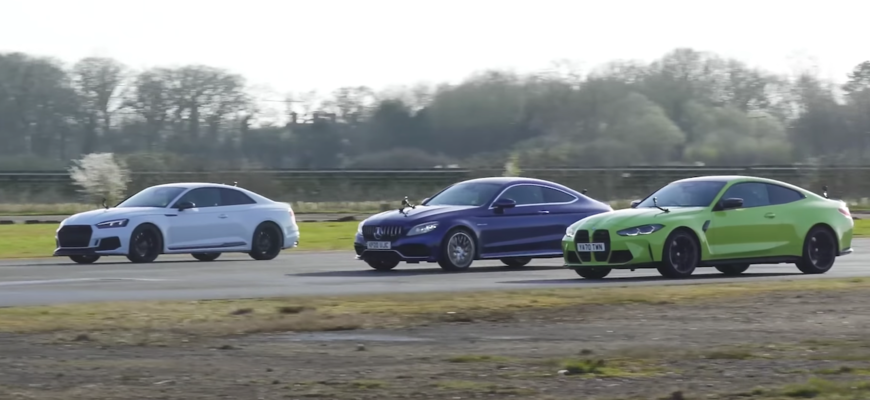 Drag race BMW M4 proti Audi RS5 a C63 AMG