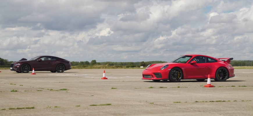 Drag race Bentley Continental GT proti Porsche 911 GT3