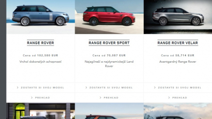 KONFIGURÁTOR LAND ROVER JE TAKMER IDENTICKÝ, AKO MÁ JAGUAR