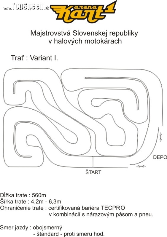 KartOne Aréna - verzia trate 1 (560 m)