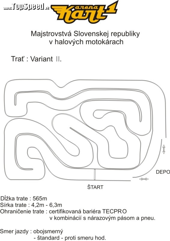 KartOne Aréna - verzia trate 2 (565 m)