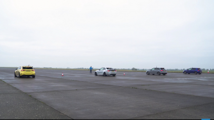 POROVNANIE ZRÝCHLENIA AUDI RS3, BMW M2, MERCEDES A45 AMG A VW GOLF R