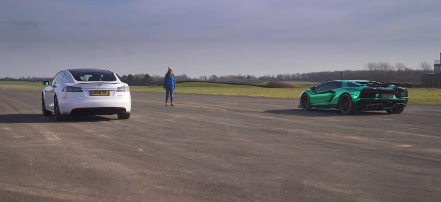 Šprint Aventador S a Tesla Model S: To naj z oboch svetov?