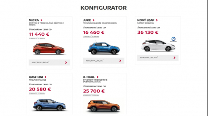 KONFIGURÁTOR NISSAN JE JEDNODUCHÝ, PREHĽADNÝ A V RÁMCI MOŽNOSTÍ SKVELÝ