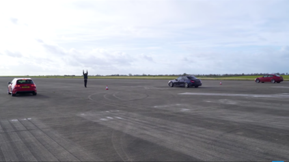 ZRÝCHLENIE AUDI RS4 PROTI BMW M3 A MERCEDES C63 AMG