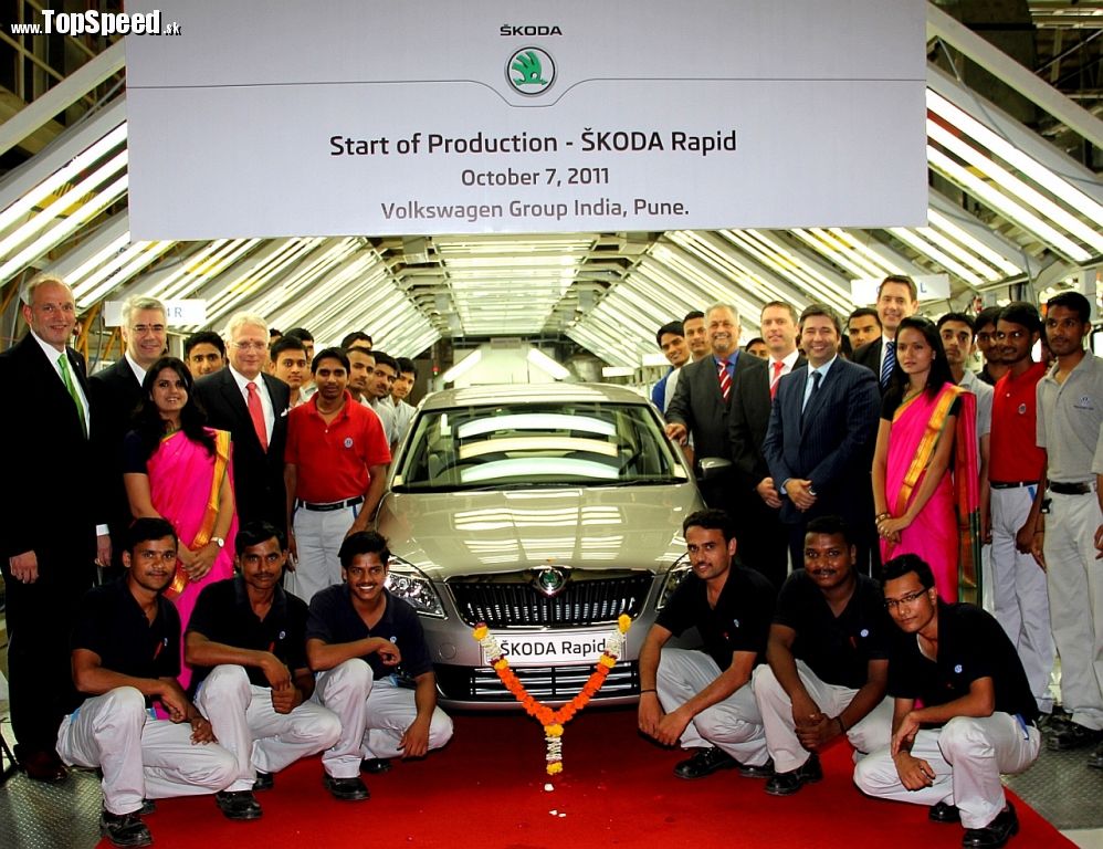Zahájenie výroby Škoda Rapid v Indii bolo 07.10.2011