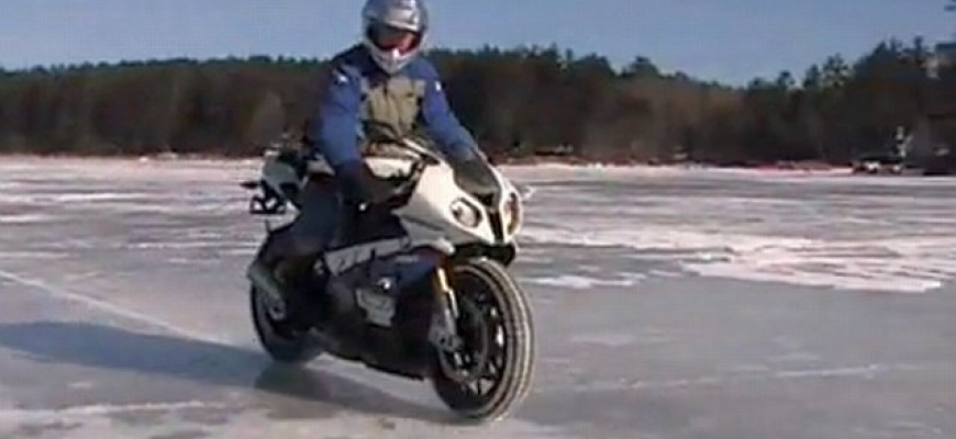 BMW S1000RR on ice