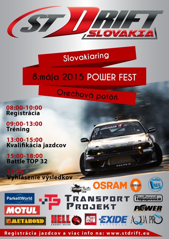 ST Drift SlovakiaRing v ramci PowerFest 2015 bude 8. maja