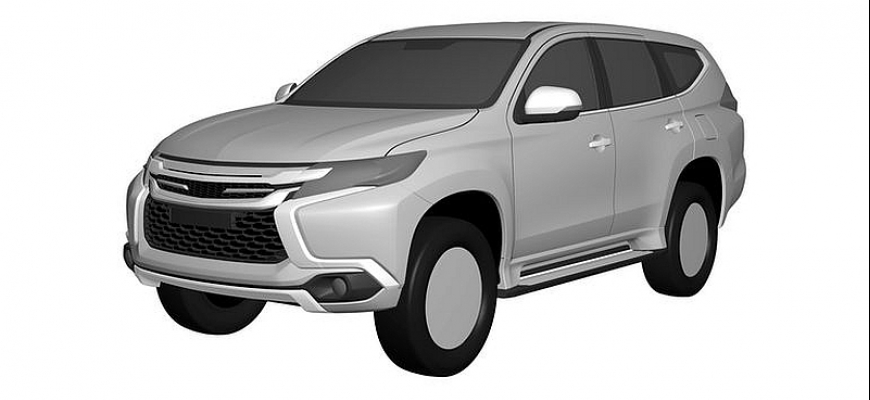 Mitsubishi Pajero Sport 2016 na patentových snímkach