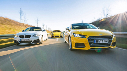 Súboj športových kupé Porsche Cayman vs. Audi TTS vs. BMW M240i