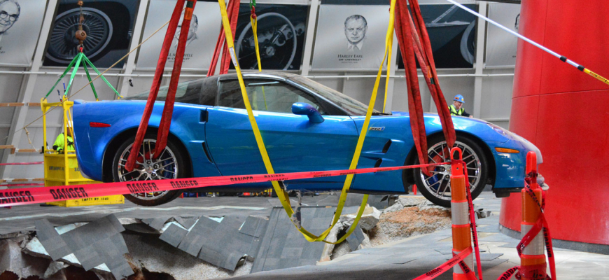 Prepadlisko v Corvette múzeu už zasypali