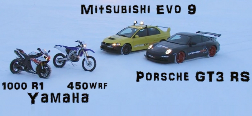 Pozrite si duel auto vs motorka. Na ľade...