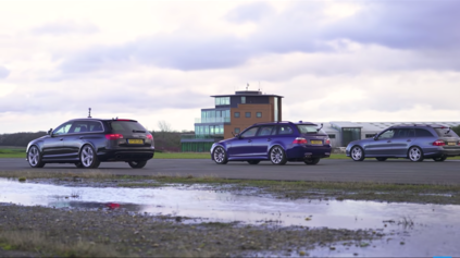 DRAG RACE BMW M5 V10 PROTI AUDI RS6 C6 A E55 AMG S211