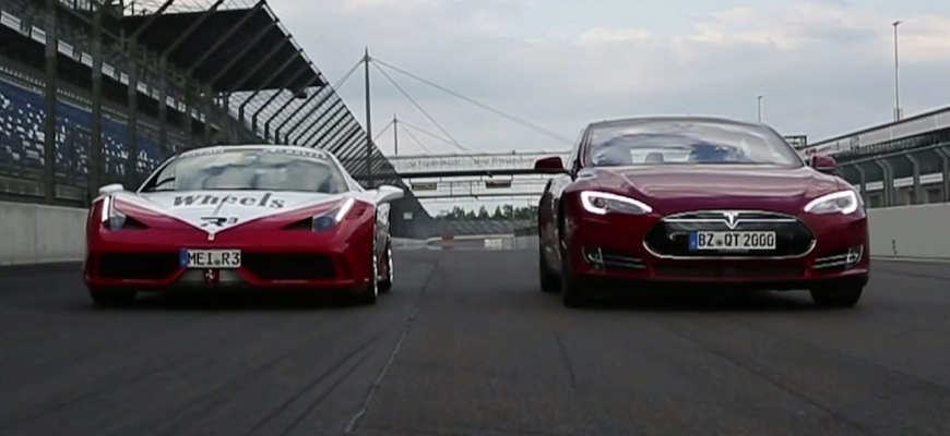 Tesla Model S P85D vs. Ferrari 458 Speciale