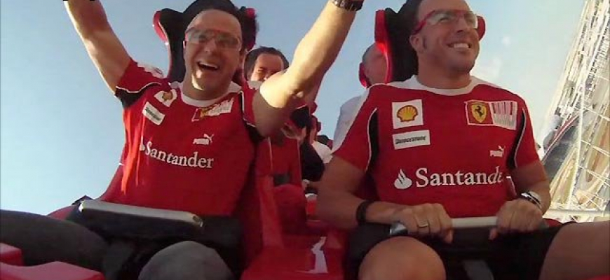 Massa a Alonso skúsili vo Ferrari Wolrd najrýchlejší rollercoaster