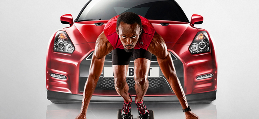 Najrýchlejší muž planéty Usain Bolt draží Nissan GT-R