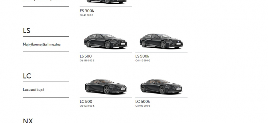 Konfigurátor Lexus veľa možností na výber nemá, no je skvelý