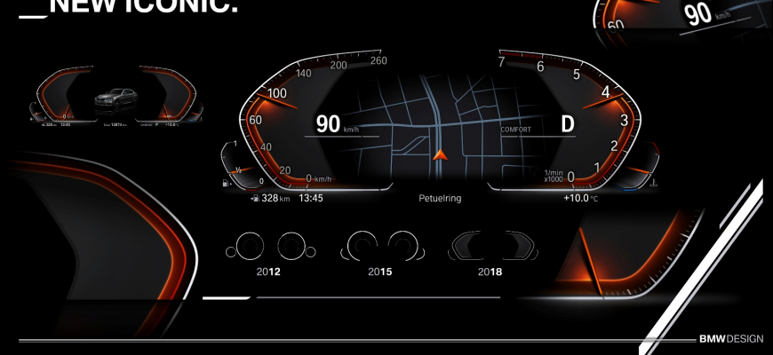 Nový infotainment BMW dostane hranaté ukazovatele