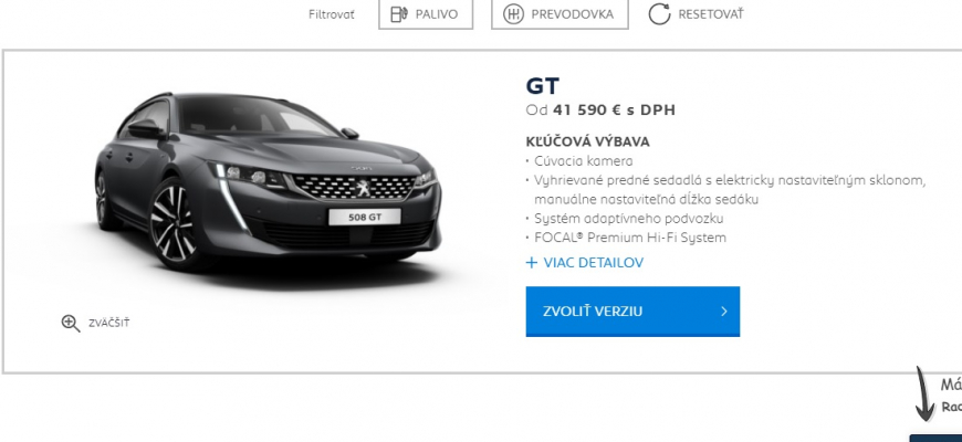 Konfigurátor Peugeot je jednoduchý a skvelý