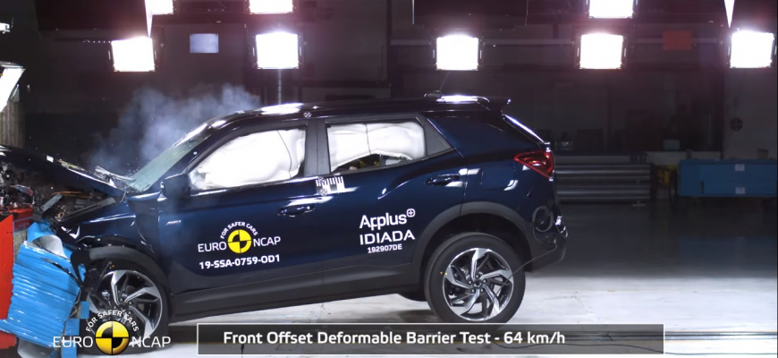 SsangYong Korando Euro NCAP skúšky zvládol na plný počet hviezd