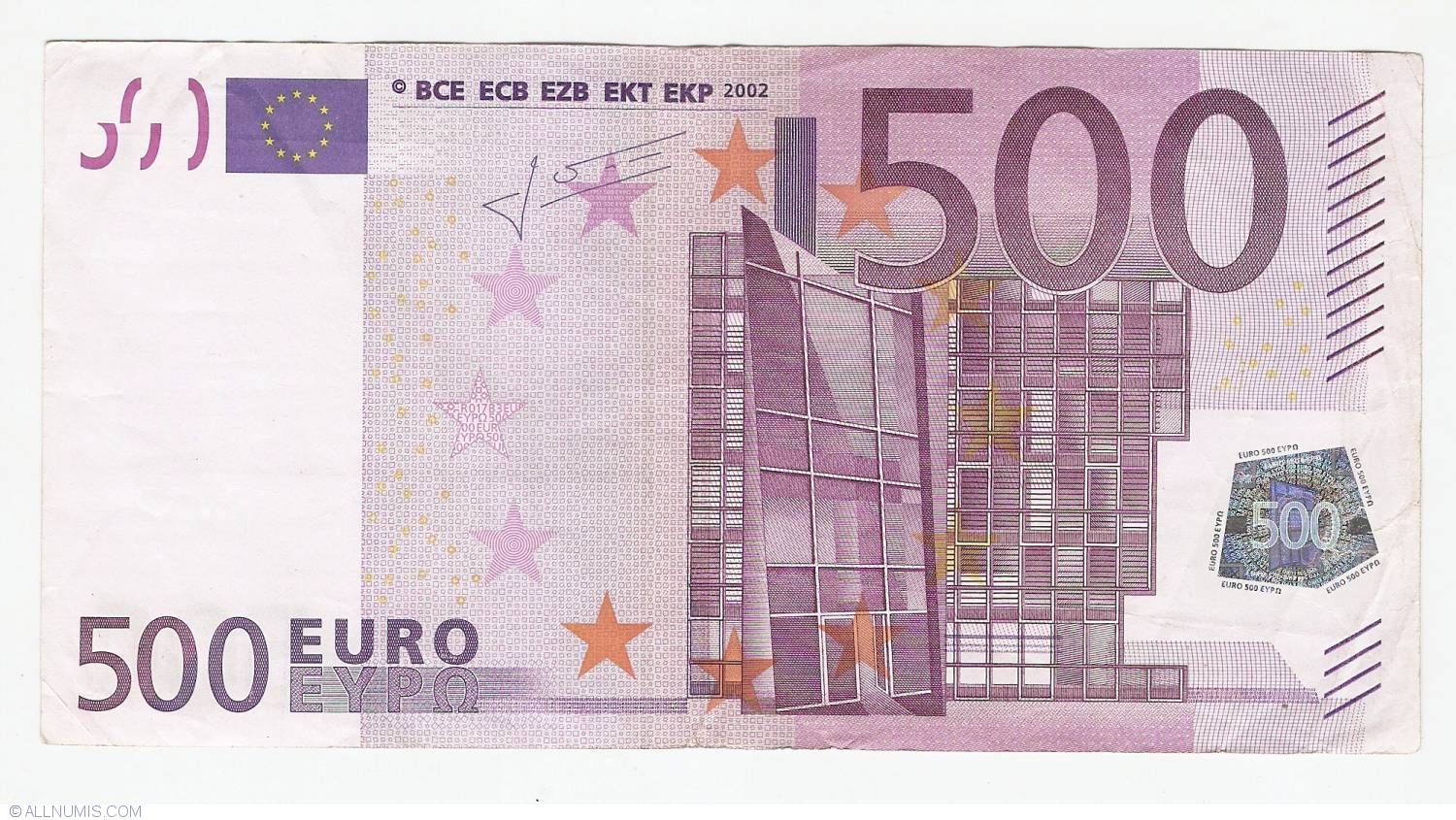 Купюры евро номиналы. Купюра 500 евро. Большая купюра евро. Крупные купюры евро. 500 Евро 2002 года.