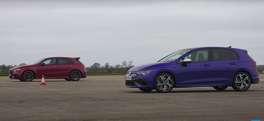 Drag race VW Golf R proti Mercedes A45 AMG