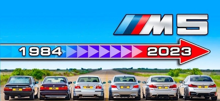 Drag race BMW M5: šprinty všetkých generácií, od prvej po poslednú. Máte svojho favorita?