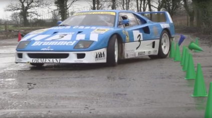 Šialené drifty na farme na vzácnom Ferrari F40 GT. Tax The Rich je späť!