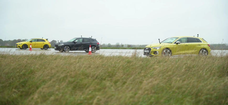 Drag race Audi S3 proti BMW M135i a Mercedes-AMG A35