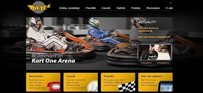 KART1 aréna spustila webstránku