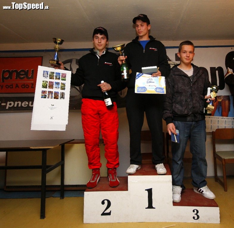 Traja najlepší Juniori na posledných pretekoch X. AZ pneu AutoSlalom TopSpeed.sk 2010 v Trebaticiach