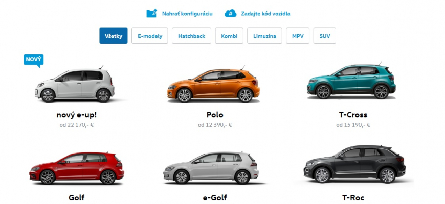 Konfigurátor Volkswagen nepatrí k najrýchlejším, ale nesklamal