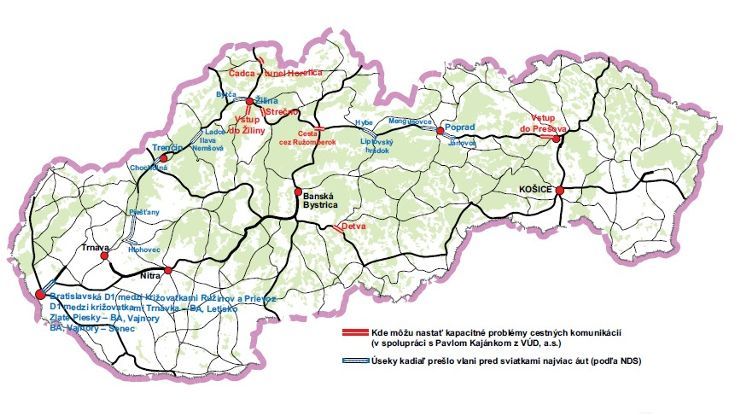 Sťahovanie Slovákov preťaží hlavné ťahy. Dajte pozor na tieto úseky