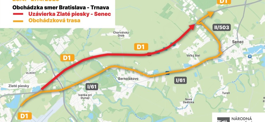 Pozor na D1 za Bratislavou! Začína ďalšia etapa rekonštrukcie, čakajú nás víkendové uzávierky