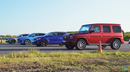 DRAG RACE BMW M340I S MERCEDES G63 AMG, AUDI RSQ3 A VW T-ROC R