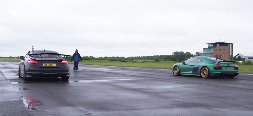 Drag race Audi TT RS proti R8: nevyrovnaný súboj?