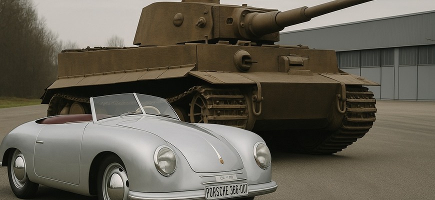 Počas 2. svetovej vojny Porsche vyvinulo tank. Po ňom legendárny 356 Roadster
