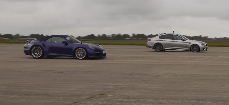 Drag race BMW M5 proti Porsche 911 Turbo S: nerovný súboj?