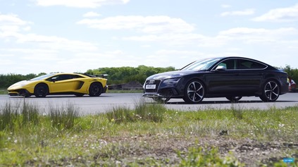 DRAG RACE LAMBORGHINI AVENTADOR PROTI AUDI RS7 S ÚPRAVAMI