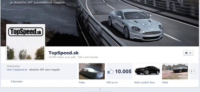 TopSpeed.sk na FB prekročil 10 000 fanúšikov - vďaka vám!