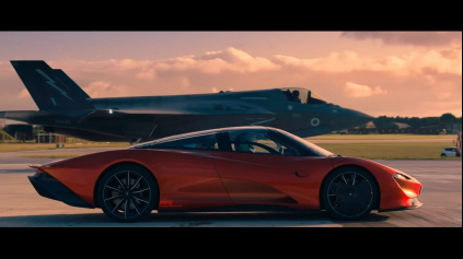 Parádne preteky Top Gearu. McLaren Speedtail vs stíhačka F-35